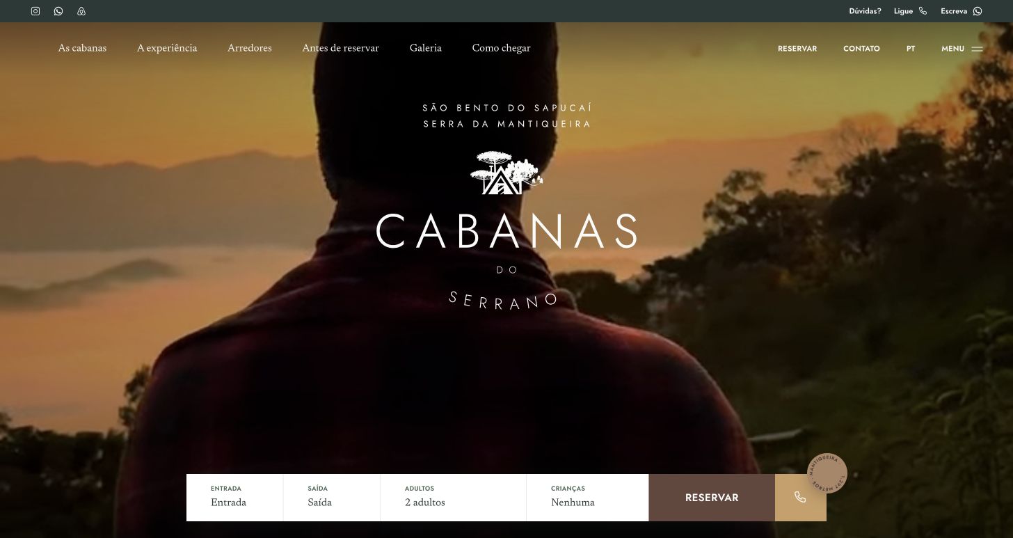 Site real das Cabanas do Serrano